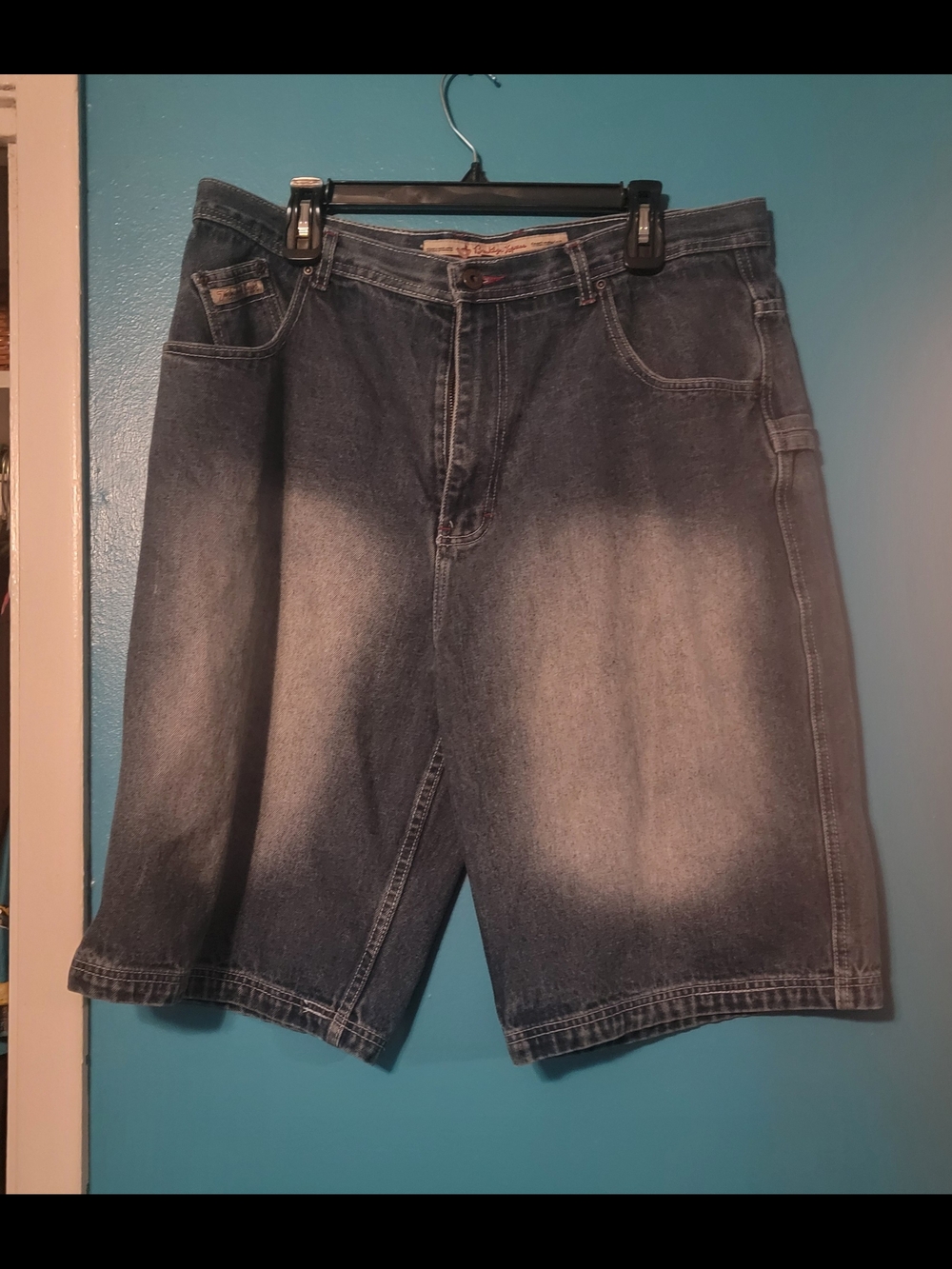 Men's Relaxed Fit Washed Denim Jean Shorts - Faded Blue